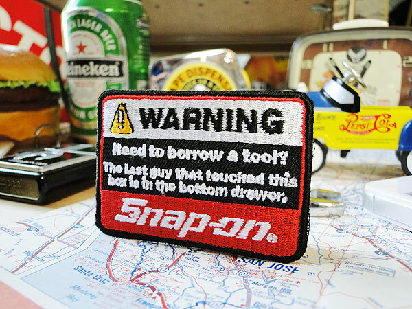 スナップオン　ワッペン　（ワーニング）　アメリカン雑貨　アメリカ雑貨　ガレージ雑貨　ガレージング..