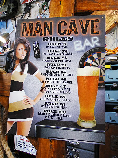 男の秘密基地　バーのオキテ　ブリキ看板　アメリカン雑貨　アメリカ雑貨　グッズ