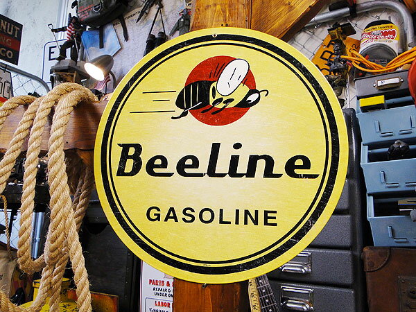 アメリカンオイルメーカー U.S.ヘヴィースチールサイン （ビーラインガソリン） 看板 アメリカン雑貨 アメリカ雑貨 グッズ