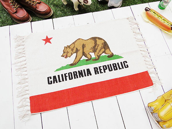 カリフォルニア州旗　コットンマット　（フロアマット）