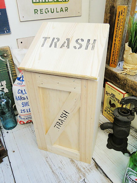 ミニ トラッシュボックス （Aタイプ/無塗装） アメリカン雑貨 アメリカ雑貨 グッズ ゴミ箱