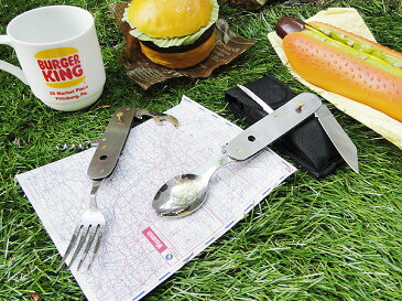 オトコは無条件に好きなんです♪アウトドアーカトラリーセット HOBOナイフ ■ ヒトとは違うオシャレなアウトドアスタイル♪ アメリカ雑貨 アメリカン雑貨 バイカー 野外 屋外 キャンプ ツーリング 便利 プレゼント ギフト ピクニック グッズ おしゃれ