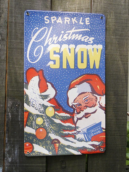 楽天アメリカ雑貨通販キャンディタワークリスマス　U.S.ヘヴィースチールサイン　（クリスマススノー）