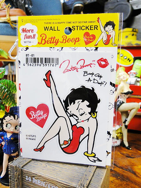 ベティ・ブープ ミニステッカー （足上げベティ） アメリカン雑貨 アメリカ雑貨 グッズ