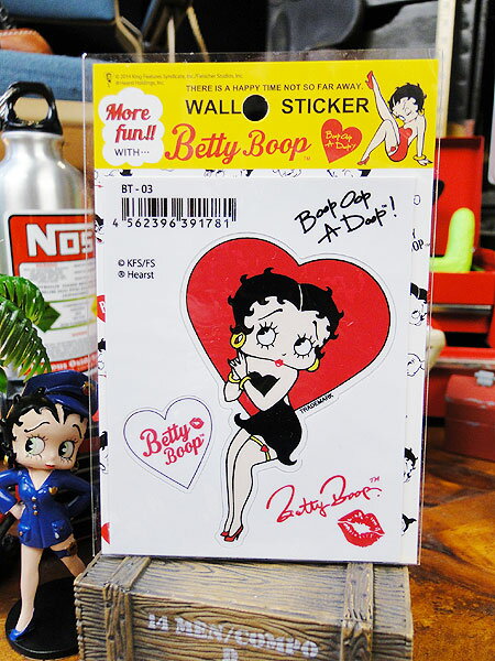 ベティ・ブープ ミニステッカー （イブニングベティ・ビッグハート） アメリカン雑貨 アメリカ雑貨 グッズ