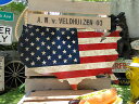 アメリカ合衆国マップ　U.S.ヘヴィースチールサイン　（星条旗バージョン）