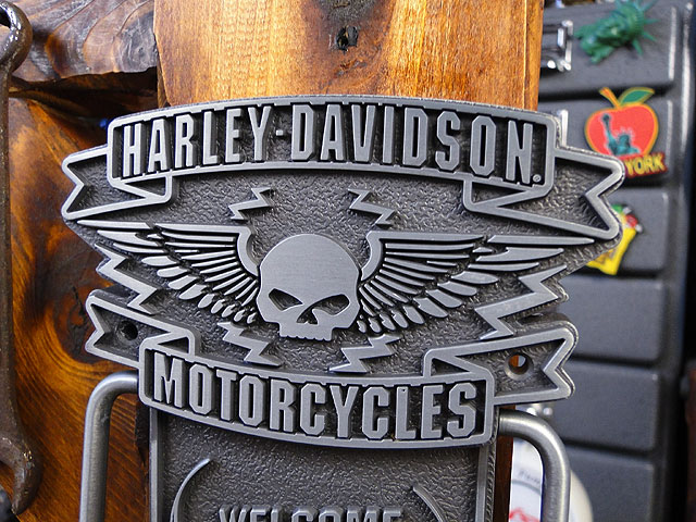 ハーレーダビッドソン　スカル　ドアノッカー　アメリカン雑貨　アメリカ雑貨　グッズ HARLEY　DAVIDSON　おしゃれ　かっこいい　バイク　バイカー　ブランド　ガレージの商品画像 3