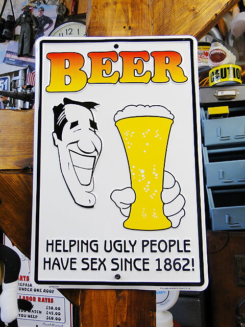 ビールのおかげ ミニジョーク看板 アメリカン雑貨 アメリカ雑貨 グッズ