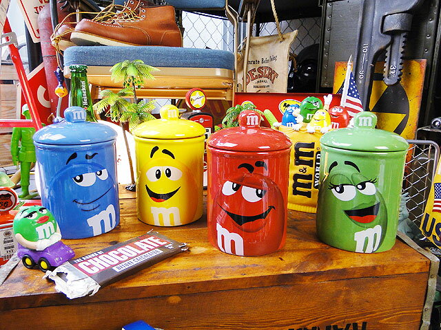 m&m'sセラミックジャー 4個セット ■ アメリカ雑貨 アメリカン雑貨 アメリカ 雑貨 生活雑貨 おしゃれ 人気 キッズ バーベキュー アウトドア レジャー用品 インテリア