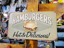 ハンバーガー U.S.ヘヴィースチールサイン Sサイズ 看板 アメリカン雑貨 アメリカ雑貨 グッズ