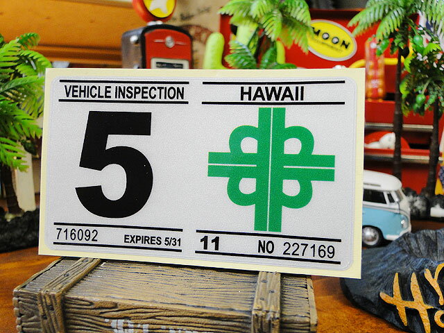ハワイの車検バンパーステッカー　