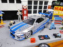 Jada 映画 ワイルドスピード ダイキャストミニカー 1/24スケール (ブライアン ニッサン GT-R R34 シルバー) アメリカン雑貨 アメリカ雑貨 映画グッズ ワイスピグッズ モデルカー かっこいい ガレージ雑貨 ガレージング雑貨 ショップインテリア