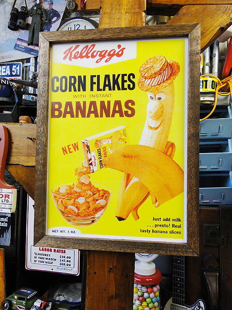 ポスターフレーム　（ケロッグ/バナナ）　ポスター＆木製フレームのセット　アメリカン雑貨　アメリカ..