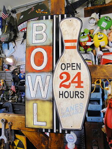ボウリング場のロードサイン U.S.ヘヴィースチールサイン 看板 アメリカン雑貨 アメリカ雑貨 グッズ