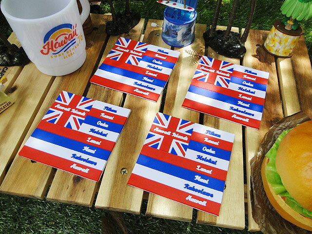 ハワイ州旗 ラバーコースター 4枚セット
