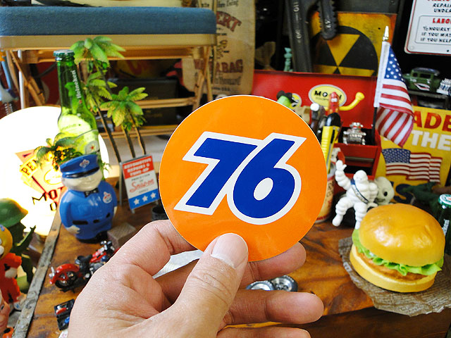ユノカル76　ラウンドステッカー　Mサイズ　アメリカン雑貨　アメリカ雑貨　グッズ
