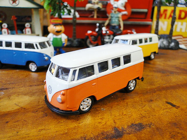 ★アウトレット★【訳あり品】1963年 フォルクス・ワーゲン ワーゲンバス プルバックミニカー 1/60スケール (オレンジ) アメリカン雑貨 アメリカ雑貨 モ...