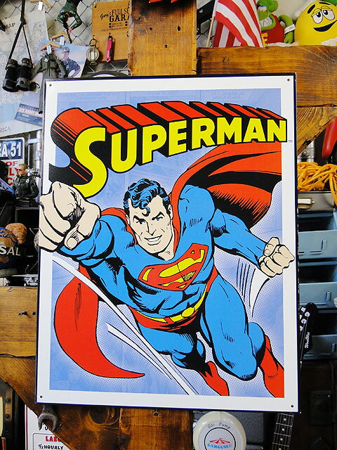 スーパーマン ブリキ看板 （レトロパネル） アメリカン雑貨 アメリカ雑貨 グッズ