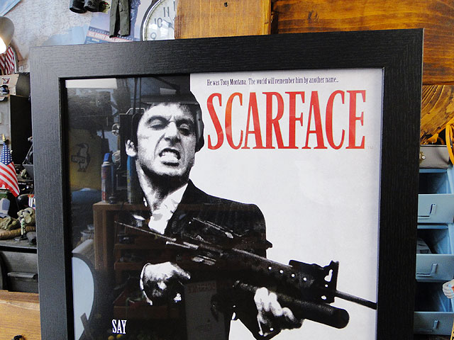映画　スカーフェイス　トニー・モンタナ　ウッドフレームアート　（ガンショット）　アメリカン雑貨　アメリカ雑貨　グッズ 3