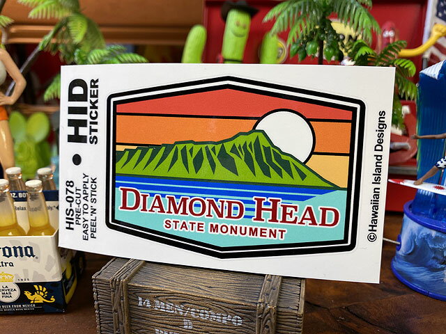 ハワイアン アイランド ステッカー ダイヤモンドヘッド ステイトモニュメント アメリカン雑貨 アメリカ雑貨 ハワイアン雑貨 ハワイ雑貨 ハワイグッズ ハワイアングッズ おしゃれ ショップインテリア