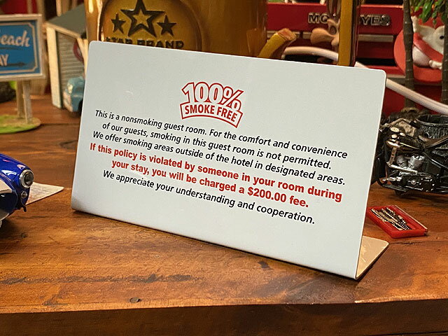 モーテルカウンターサイン (100% SMOKE FREE/禁煙) 看板 アメリカン雑貨 アメリカ雑貨 グッズ