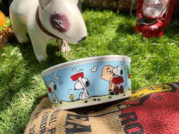 スヌーピーのドッグディッシュ（Snoopy Blue Sky with Charlie Brown）ペットボウル　犬用食器　猫　フードボウル　エサ皿