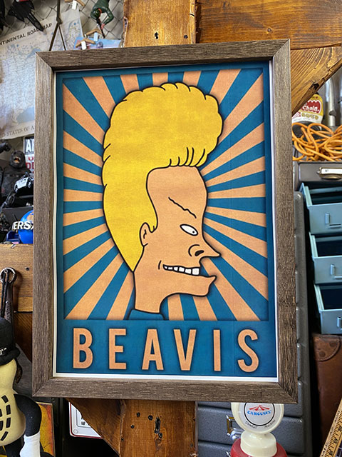 ポスターフレーム (ビーバス&バットヘッド/ライジングビーバス) ポスター&木製フレームのセット アメリカン雑貨 アメリカ雑貨 グッズ