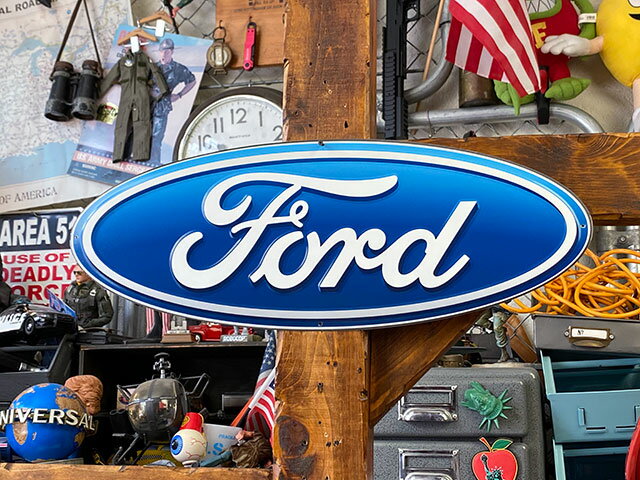 フォード ディーラーサイン ブリキ看板 （オーバルダイカット） アメリカン雑貨 アメリカ雑貨 グッズ