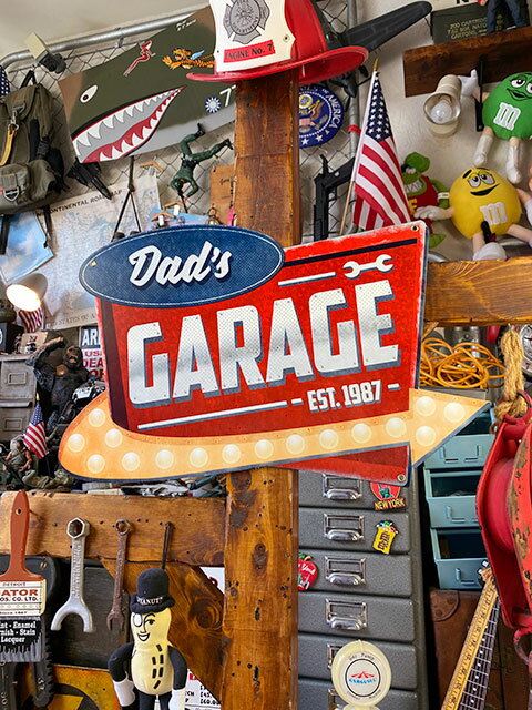 樂天商城 - ★稀少な絶盤品★　お父さんのガレージ　ロードサイン　U.S.ヘヴィースチールサイン　看板　アメリカン雑貨　アメリカ雑貨　グッズ