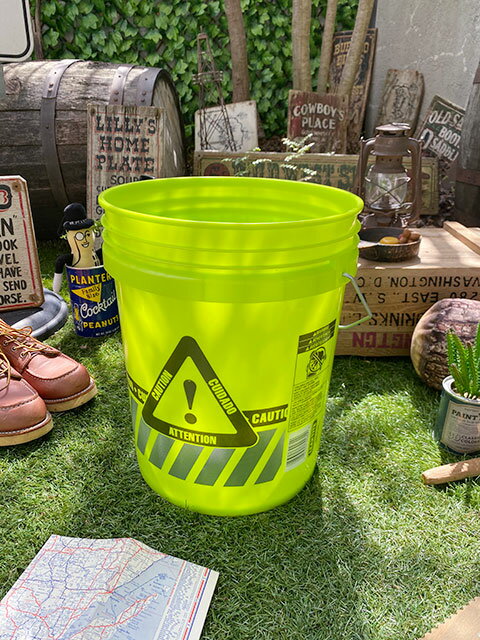 米国リークタイト社　5ガロン　バケツ　MADE IN U.S.A.　（CAUTION　リフレクター）　※フタは別売　アメリカン雑貨　アメリカ雑貨　グッズ