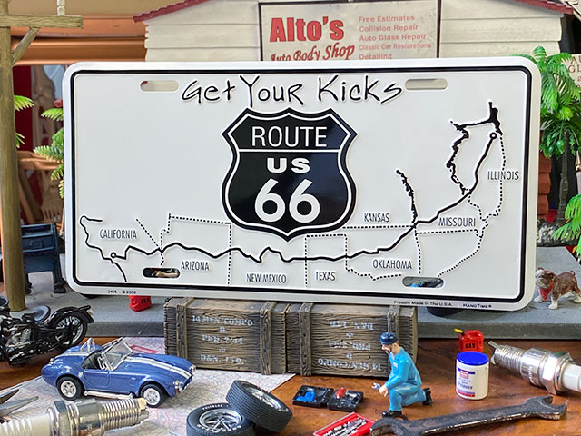 ルート66　ライセンスプレート　（ロードマップ/Get Your Kicks）　アメリカン雑貨　アメ ...