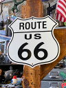 ルート66　ロードサイン型ブリキ看板（U.S.ROUTE66）