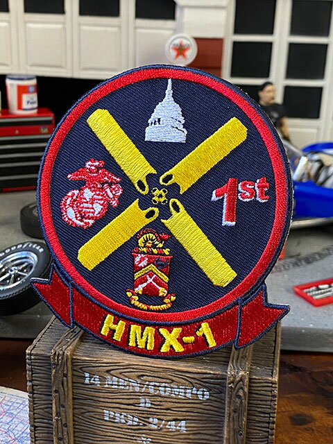 米大統領専用ヘリコプター　マリーンワン　HMX-1　ミリタリーワッペン　第1海兵ヘリコプター飛行隊　アメリカン雑貨　アメリカ雑貨　ミリタリーグッズ　ミリタリー雑貨　サバイバルゲーム　サバゲー　おしゃれ かっこいい　ショップインテリア