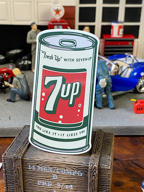 セブンアップ　オフィシャルロゴステッカー　（50年代ロゴ/缶ホワイト）　7UP