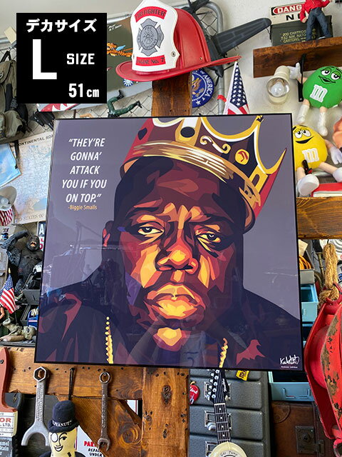 デカサイズ Lサイズ 51cm ノトーリアス B.I.G. ビギー・スモールズ ポップアートフレーム アメリカン雑貨 アメリカ雑貨 グッズ