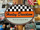ハーレーダビッドソン エンボスティンサイン (オーバルチェッカー) 看板 アメリカン雑貨 アメリカ雑貨 グッズ HARLEY DAVIDSON おしゃれ かっこ...