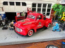 マイスト ハーレーダビッドソン 1948年 フォード F1ピックアップ ファイヤートラック仕様 ダイキャストミニカー 1/24スケール (ナックルヘッド付属) ...