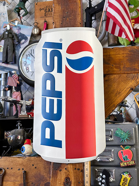 ペプシコーラ エンボスティンサイン 1991年缶 