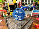 M&M's ラウンドチョコワッペン ミニサイズ (ブルー) アメリカン雑貨 アメリカ雑貨 グッズ