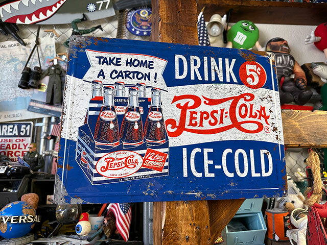 ペプシ　エンボスティンサイン　ヴィンテージスタイル　（6パック）　四角　看板　アメリカン雑貨　アメリカ雑貨　グッズ 2