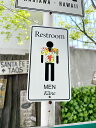 ハワイのトイレ案内看板 (男性用) アメリカン雑貨 アメリカ雑貨 ハワイアン雑貨 ハワイ雑貨 ハワイグッズ ハワイアングッズ おしゃれ ショップインテリア