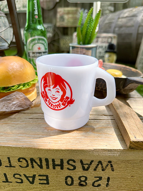 ウェンディーズ　スタッキングマグ　（ホワイト）　単品　アメリカン雑貨　アメリカ雑貨　グッズ