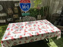 アメリカンフードラベル マルチカバー (トマト) 225cm×150cm コットン製フリークロス アメリカン雑貨 アメリカ雑貨 グッズ