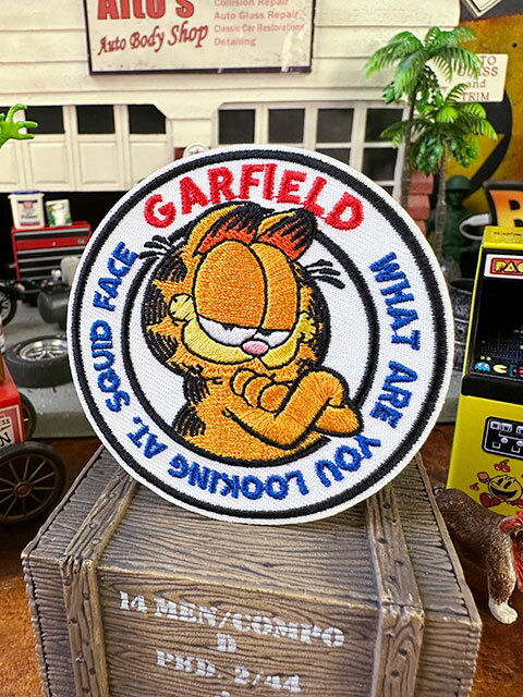 樂天商城 - ガーフィールド　ワッペン　（腕組みポーズ）　アメリカン雑貨　アメリカ雑貨　グッズ