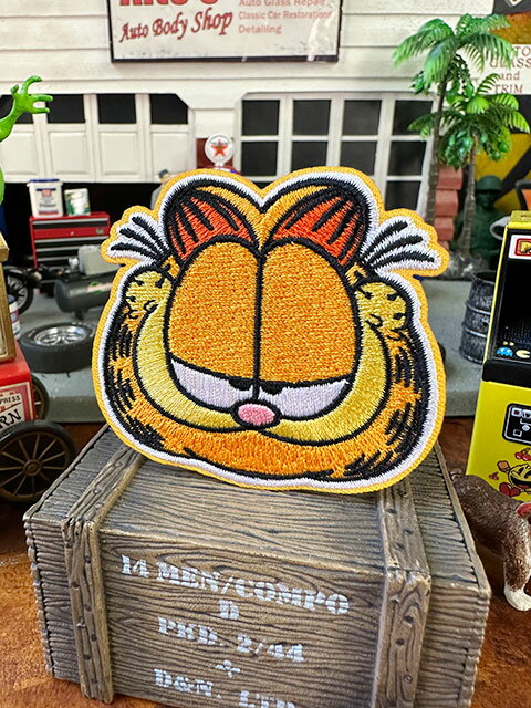 樂天商城 - ガーフィールド　ワッペン　（フェイス）　アメリカン雑貨　アメリカ雑貨　グッズ