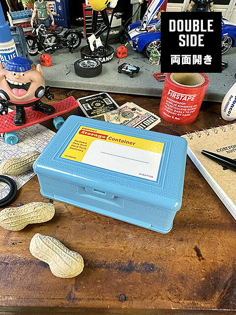 PENCO　ペンコ　ストレージコンテナ　両面開き　（ライトブルー）　ダブルサイド　小物入れ　パーツケ..