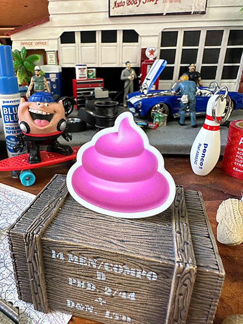 ピンクのうんちステッカー　うんこステッカー　アメリカン雑貨　アメリカ雑貨　グッズ