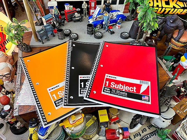 アメリカのカレッジノート （3冊セット） MADE IN U.S.A. 10.5 in×8 in / 26.7cm×20.3cm コイル リングノート 罫線 アメリカン雑貨 アメリカ雑貨 グッズ