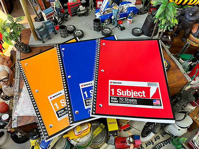 アメリカのカレッジノート （3冊セット） MADE IN U.S.A. 10.5 in×8 in / 26.7cm×20.3cm コイル リングノート 罫線 アメリカン雑貨 アメリカ雑貨 グッズ