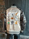 トムとジェリー ファニースタイル スカジャン Lサイズのみの展開 ユニセックス オフィシャルライセンス アメリカン雑貨 アメリカ雑貨 グッズ アメカジ カジュアル おしゃれ かっこいい 長袖 アウター ジャケット ジャンバー ジャンパー